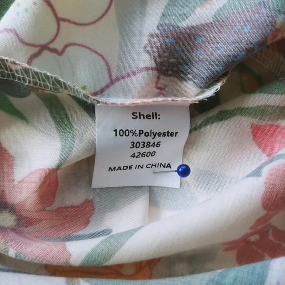 Floral Polyester Blouse Lightweight L - Picture 8 of 8